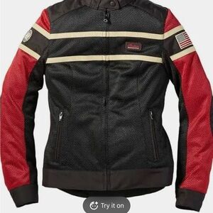 Women’s Indian motorcycle jacket red and black